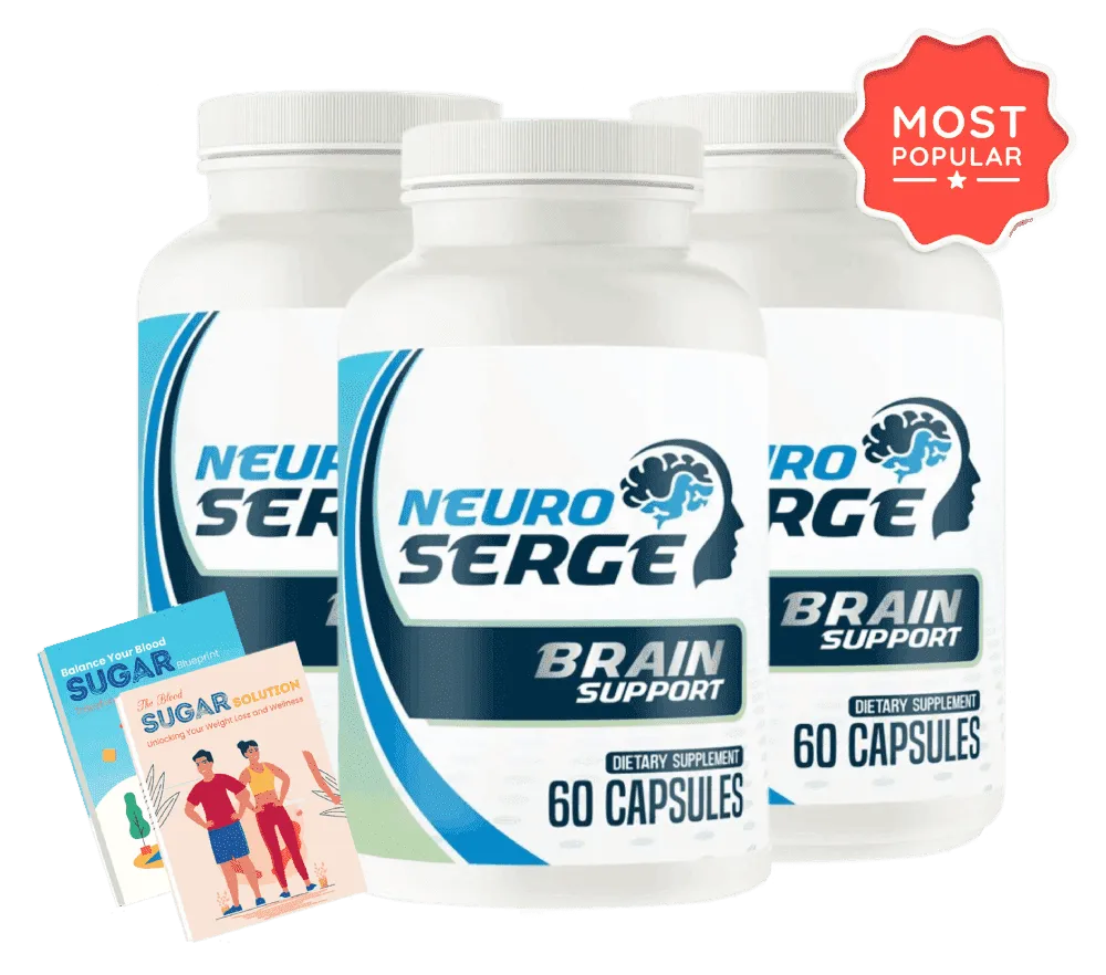 Neuro Serge 3 bottle most popular package 90 day brain health supply with free bonuses