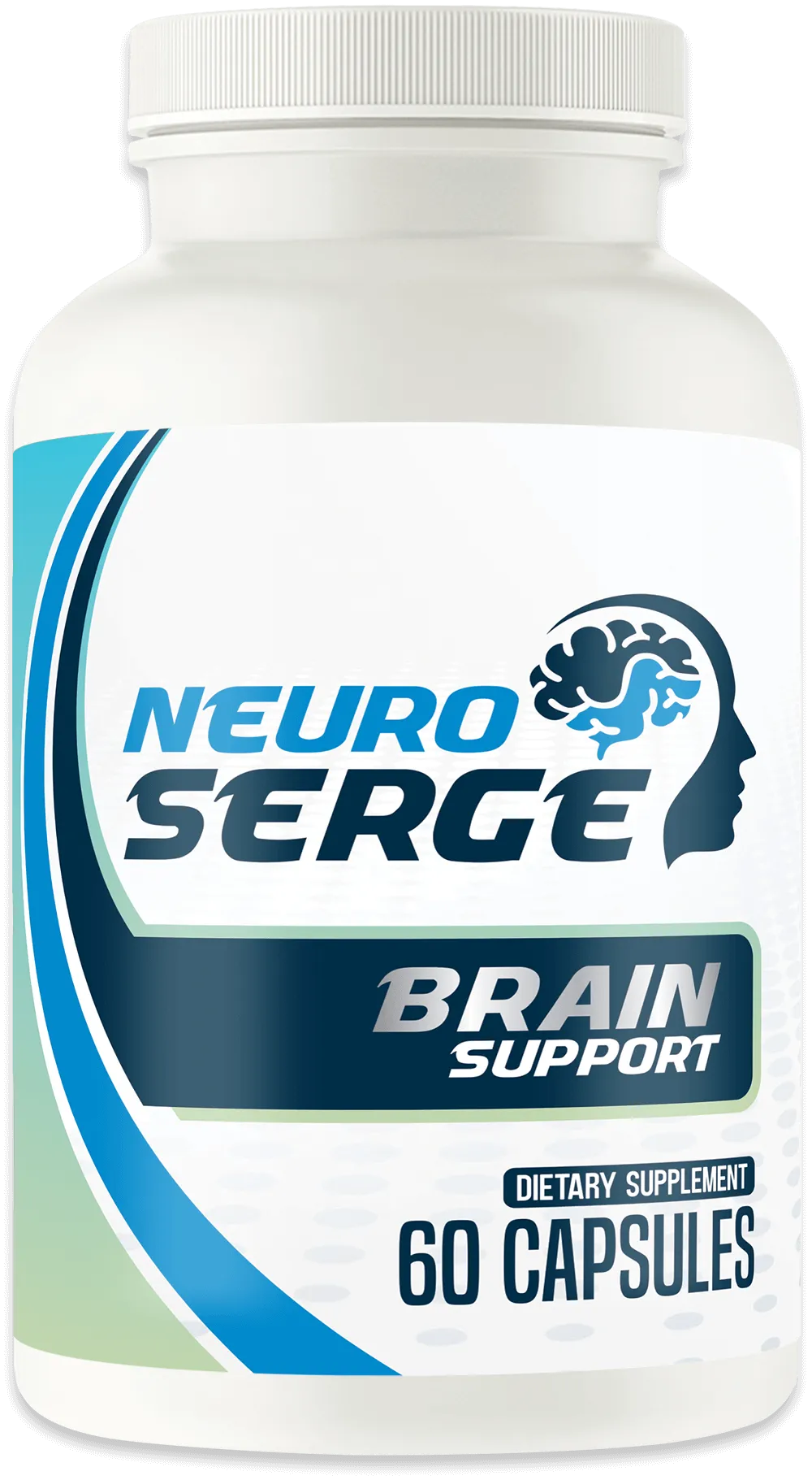 Neuro Serge plant-based brain health supplement bottle — 20+ natural ingredients formula